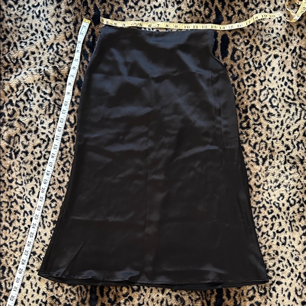Dress Forum Black Satin A-Line Skirt
